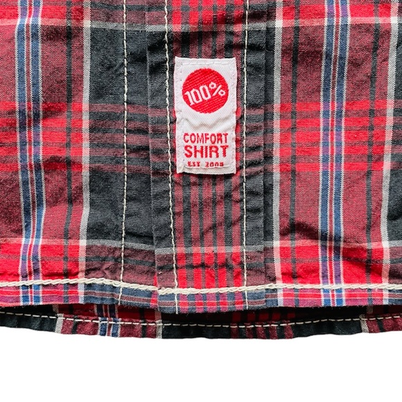 JACHS Shirt Size XL Men's X Large Red Plaid Pearl Snaps Long Sleeve Button Up - Picture 5 of 10